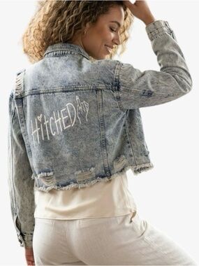 Rivalry Hitched Distressed Acid Wash Denim Jacket Women’s Size S